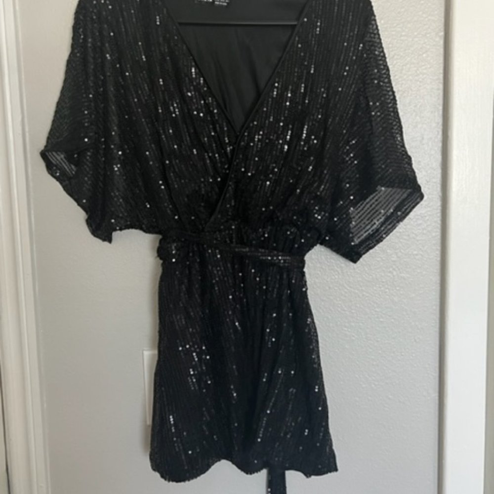 Black Sequined Dress, XS